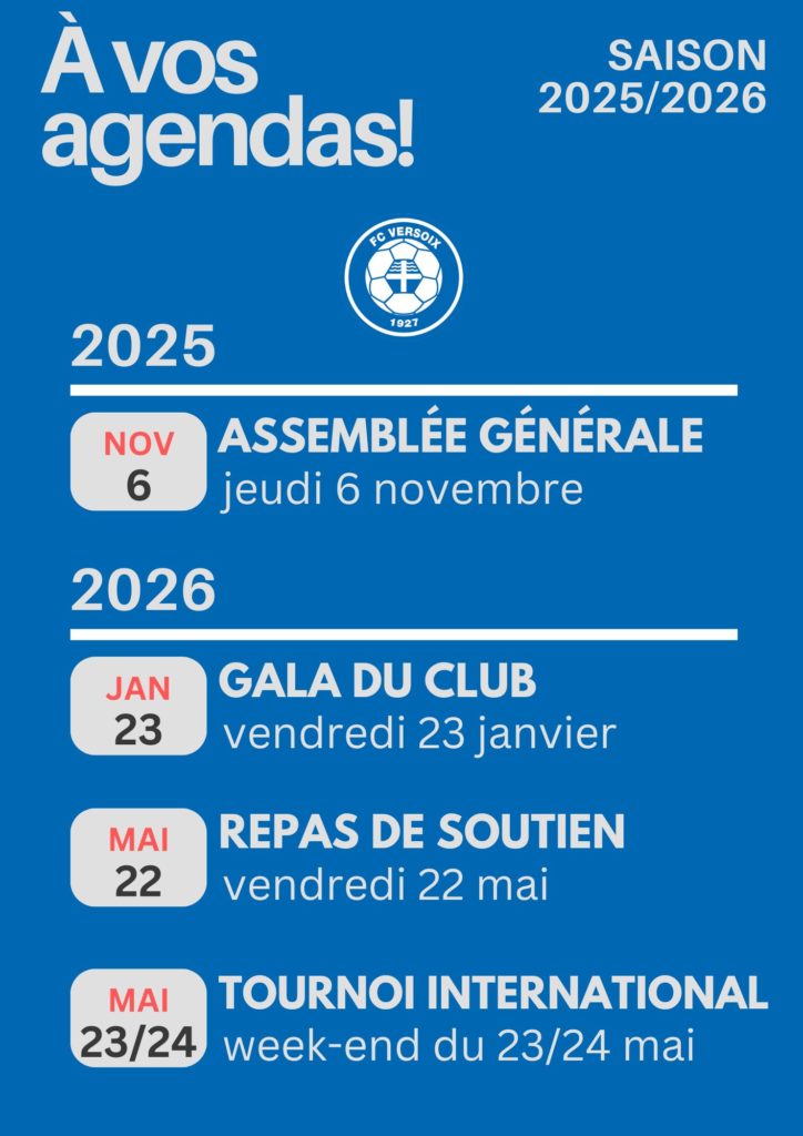Rappel des dates – AG le 6 novembre